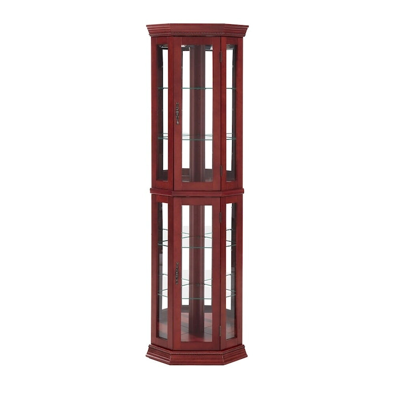 Glass Display Shelf Shelving Bar cabinet with Tempered Glass Door