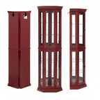 Glass Display Shelf Shelving Bar cabinet with Tempered Glass Door