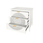 3 Drawer Cabinet with Hollow-Carved