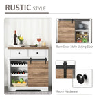 Farmhouse Coffee Bar Cabinet,Barn Door Wine Cabinet,Sideboard Buffet