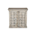 White Distressed 2-Door Storage Cabinet