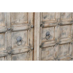 White Distressed 2-Door Storage Cabinet