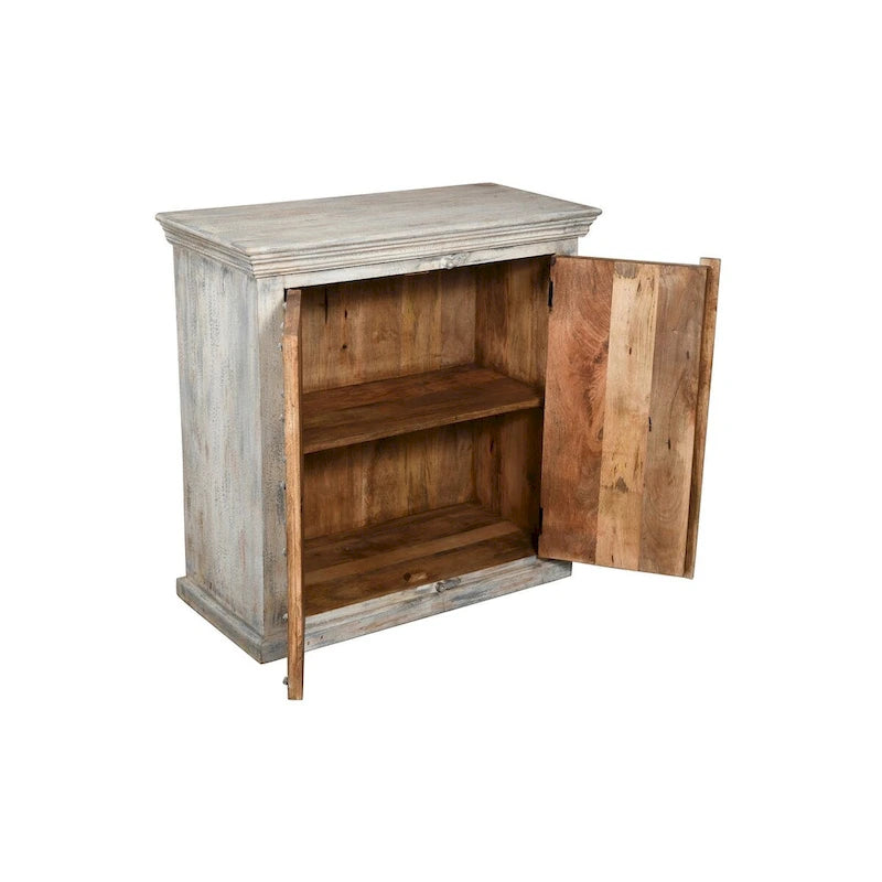 White Distressed 2-Door Storage Cabinet
