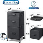 Black Mobile File Cabinet with 3 Drawers