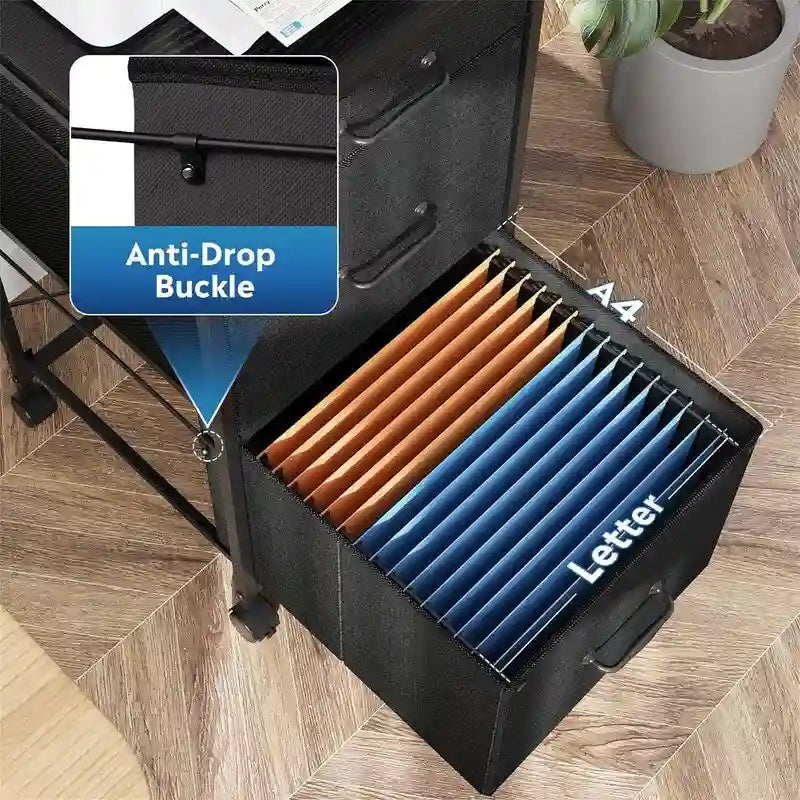 Black Mobile File Cabinet with 3 Drawers