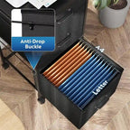 Black Mobile File Cabinet with 3 Drawers