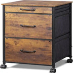 Black Mobile File Cabinet with 3 Drawers