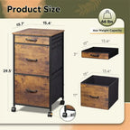 Black Mobile File Cabinet with 3 Drawers