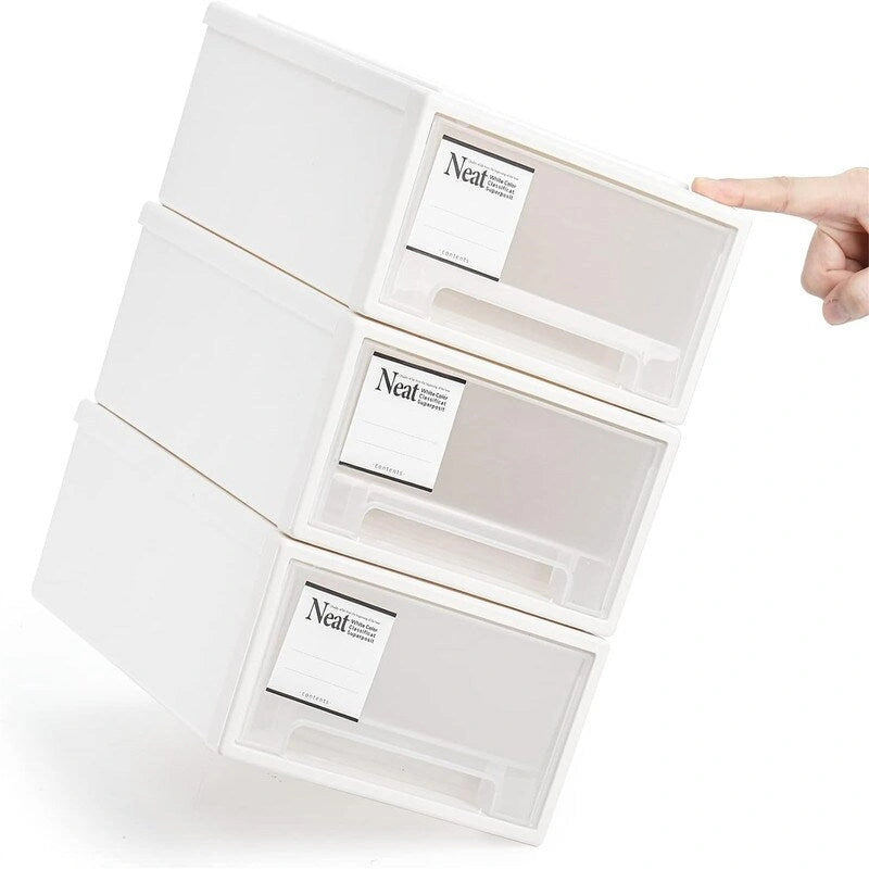 3 Pack Drawer Stackable Storage