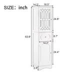 Tall Bathroom Cabinet, Freestanding Storage Cabinet with Drawer and Doors, Acrylic Door, Adjustable Shelf
