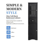 Tall Bathroom Cabinet, Freestanding Storage Cabinet with Drawer and Doors, Acrylic Door, Adjustable Shelf