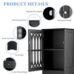 Tall Bathroom Cabinet, Freestanding Storage Cabinet with Drawer and Doors, Acrylic Door, Adjustable Shelf