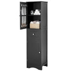 Tall Bathroom Cabinet, Freestanding Storage Cabinet with Drawer and Doors, Acrylic Door, Adjustable Shelf