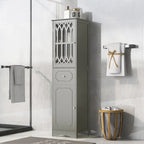 Tall Bathroom Cabinet, Freestanding Storage Cabinet with Drawer and Doors, Acrylic Door, Adjustable Shelf