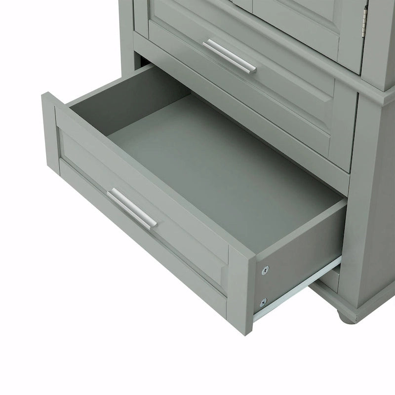 Tall Storage Cabinet with Two Drawers