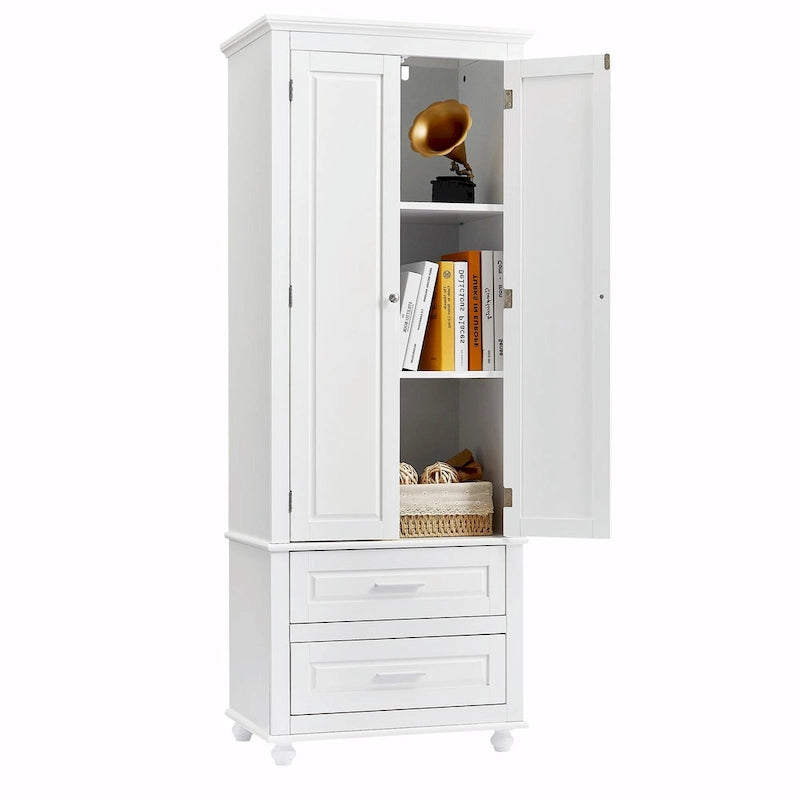 Tall Storage Cabinet with Two Drawers