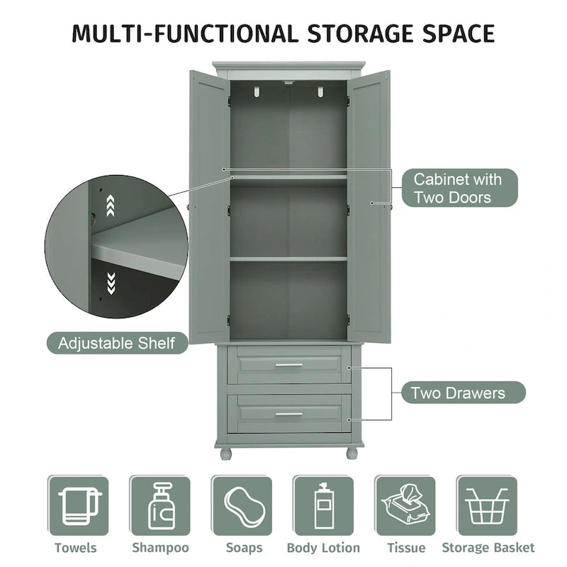 Bathroo Storage Cabinet with Two Drawers