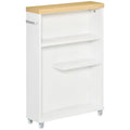 Slim Bathroom Cabinet with Wheels Storage Organizer