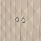 Modern 4-door Sideboard with Convex Pattern Doors and 2 Silver Handle for Living Room, Dining Room, Kitchen