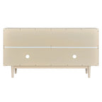 Modern 4-door Sideboard with Convex Pattern Doors and 2 Silver Handle for Living Room, Dining Room, Kitchen