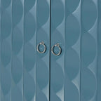 Modern 4-door Sideboard with Convex Pattern Doors and 2 Silver Handle for Living Room, Dining Room, Kitchen