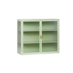 27.56 Modern Glass Door Wall Cabinet with Three-Tier Storage for Entryway, Living Room, Bathroom