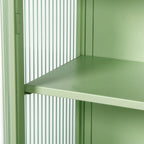 27.56 Modern Glass Door Wall Cabinet with Three-Tier Storage for Entryway, Living Room, Bathroom
